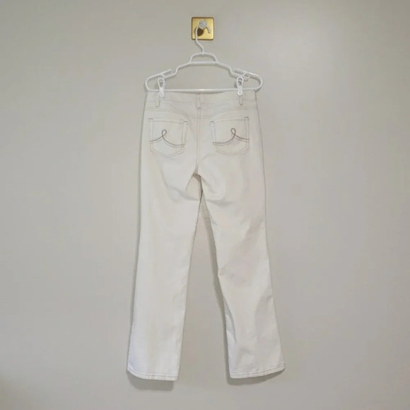 Loft Original Bootcut Jeans Women's 8 White with Constrast Thread Denim Casual - Picture 2 of 12